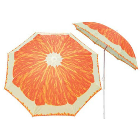 Sombrilla de playa de poliéster con estampado de fruta naranja, diámetro 180 cm