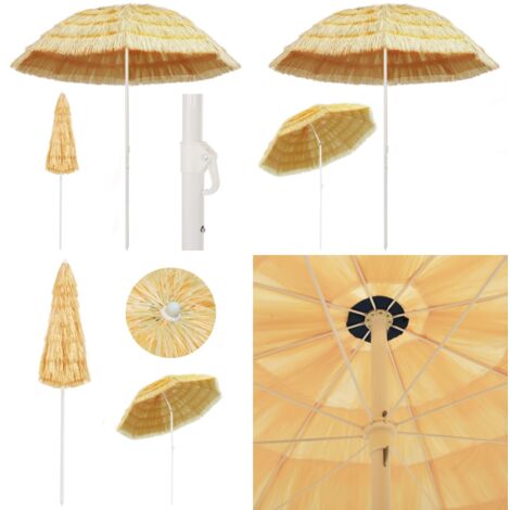 Sombrilla de playa estilo Hawaii natural 240 cm - Estilo hawaiano - Sombrilla natural