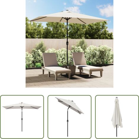 Sombrilla de poliéster -  Sombrilla rectangular blanco arena 200x300 cm