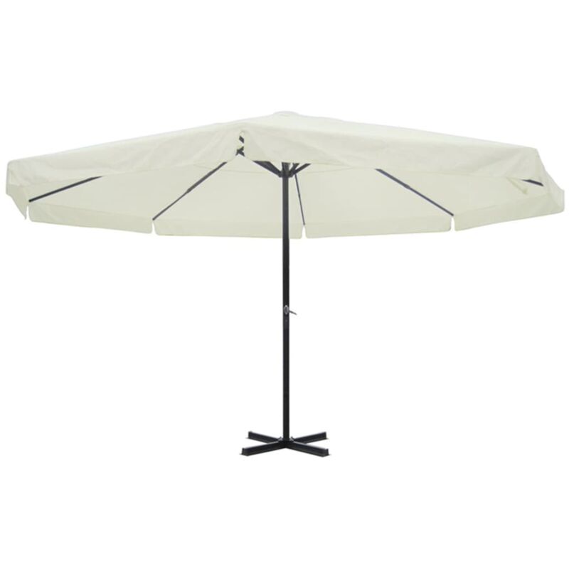 

vidaXL Sombrilla con Base Portátil de Aluminio Blanco 3,85 m - Blanco