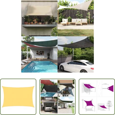 Sombrilla de vela -  Toldo de vela beige HDPE 160 g/m² 5x6 m