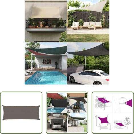Sombrilla de vela -  Toldo de vela gris antracita HDPE 160 g/m² 2x4,5 m