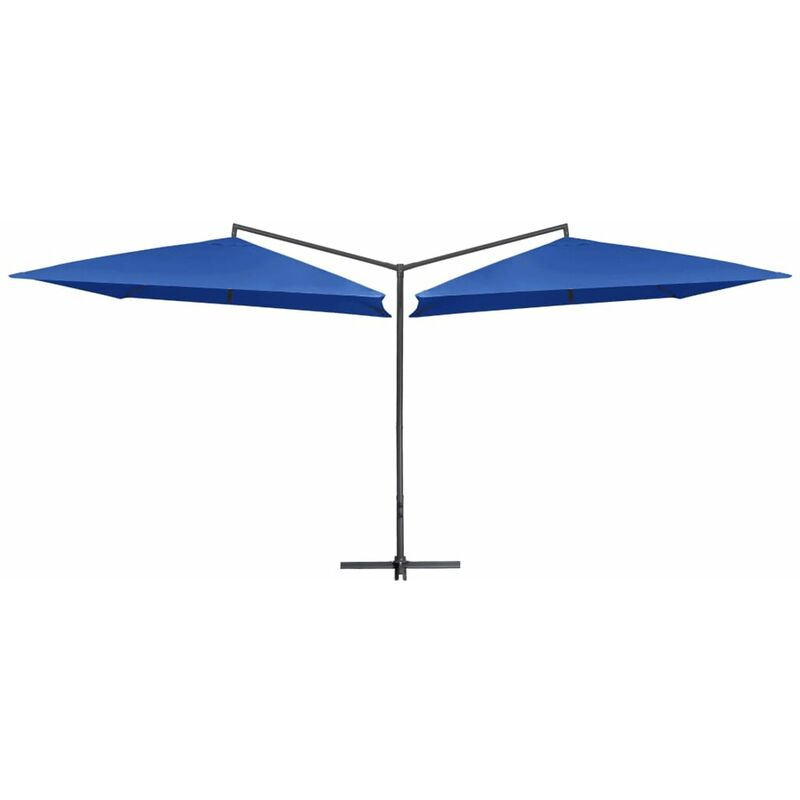 

Sombrilla doble de jardin palo de acero azul azure 250x250 cm