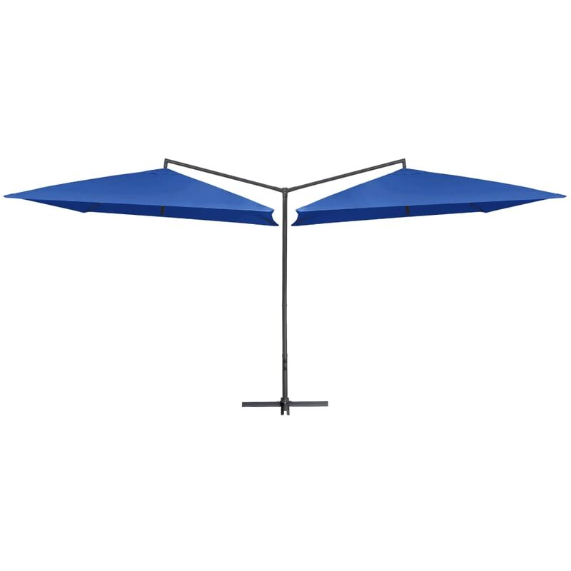 

Sombrilla doble de jardín palo de acero azul azure 250x250 cm