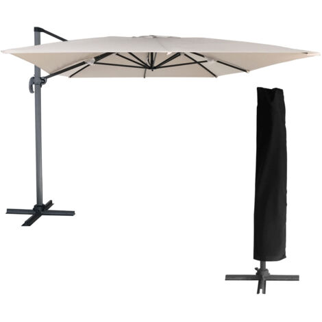 Sombrilla excéntrica MOLOKAI rectangular 3x4m beige + funda