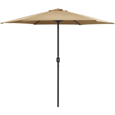 Sombrilla exterior y poste de aluminio 270 x 246 cm topo