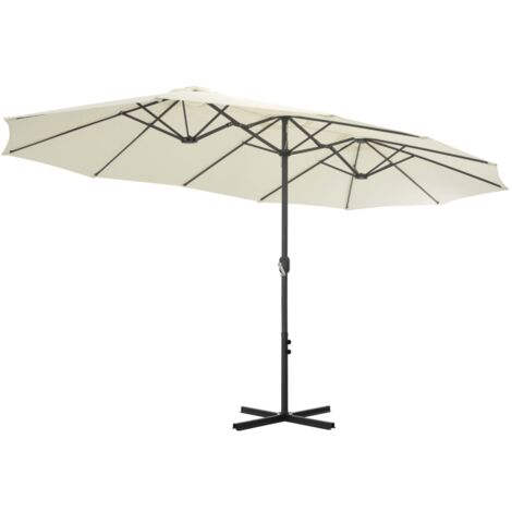 Sombrilla exterior y poste de aluminio 460 x 270 cm arena 020008297