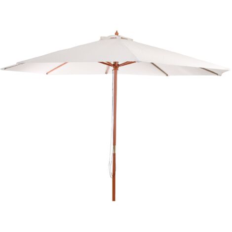 Sombrilla Florida, sombrilla de jardín sombrilla de mercado, Ø 3,5m poliéster/madera 7kg, crema