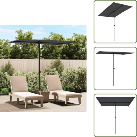 Sombrilla giratoria - vidaXL Sombrilla de jardín palo de aluminio gris antracita 2x1,5 m - Sombrilla ajustable