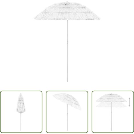 Sombrilla hawaiana -  Sombrilla de playa Hawaii blanco 180 cm
