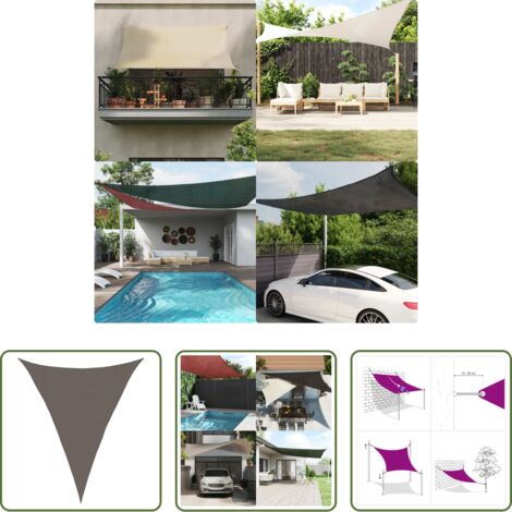 Sombrilla HDPE -  Toldo de vela gris antracita HDPE 160 g/m² 3x4x4 m