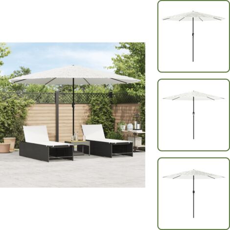 Sombrilla impermeable - vidaXL Sombrilla de jardín con poste de acero blanca 388x388x248 cm - Sombrilla de exterior