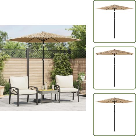 Sombrilla impermeable - vidaXL Sombrilla de jardín con poste de acero marrón 223x223x213 cm - Sombrilla de jardín con manivela