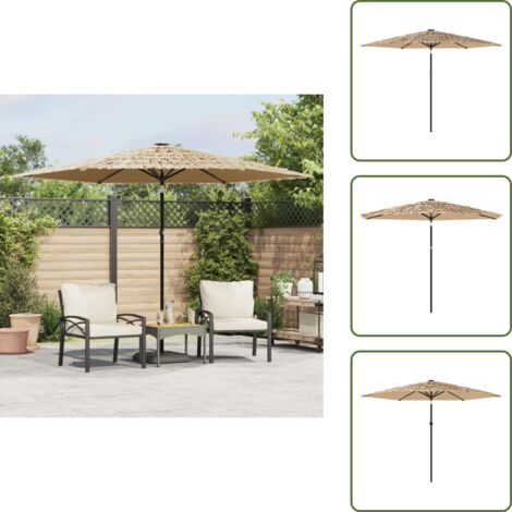 Sombrilla impermeable - vidaXL Sombrilla de jardín con poste de acero marrón 288x288x225 cm - Sombrilla con poste