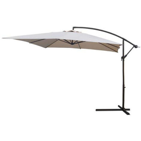 Sombrilla lateral de aluminio beige de 3x3 metros