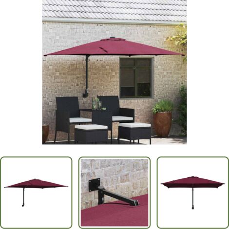 Sombrilla moderna -  Sombrilla de jardín Rojo Burdeos 248,5 x 247,5 x 160 cm