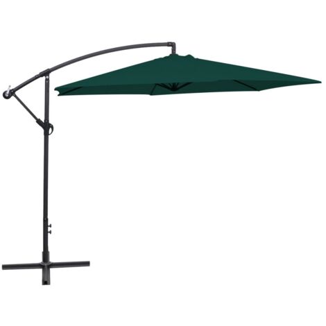 Sombrilla mueble de jardín voladizo 3 m verde 020008600