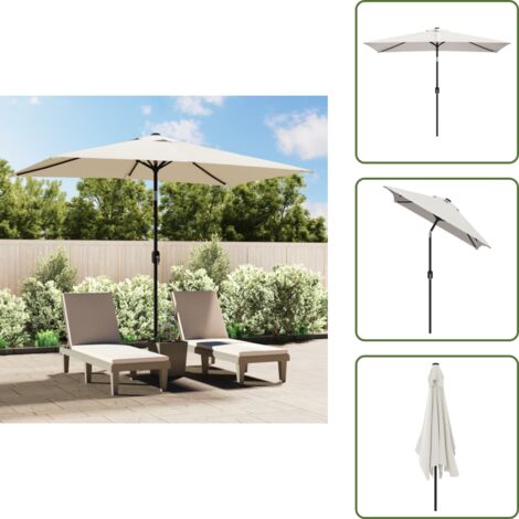 Sombrilla para jardín - vidaXL Sombrilla rectangular blanco arena 200x300 cm - Sombrilla para terraza