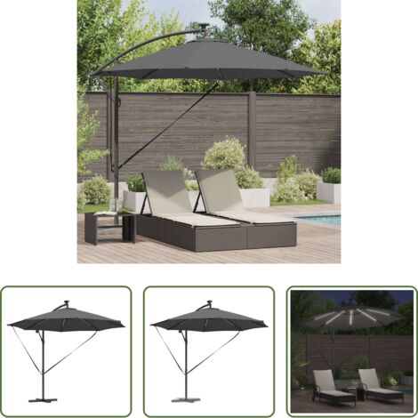 Sombrilla para terraza -  Sombrilla Antracita 294 x 294 x 248 cm Poliéster y Aluminio