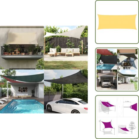 Sombrilla para terraza - vidaXL Toldo de vela beige HDPE 160 g/m² 2x4,5 m - Sombrilla para balcón