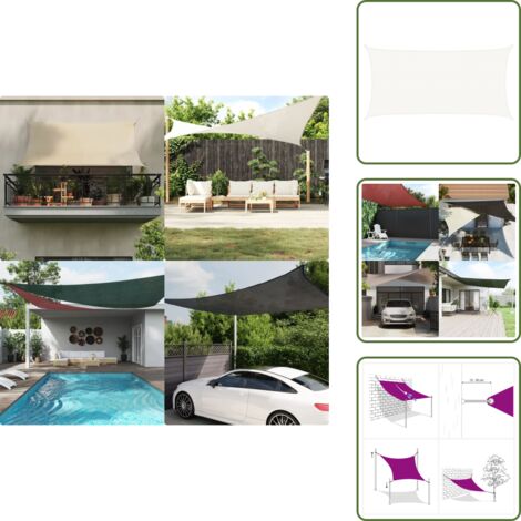 Sombrilla para terraza - vidaXL Toldo de vela blanco HDPE 160 g/m² 2,5x5 m - Sombrilla para balcón