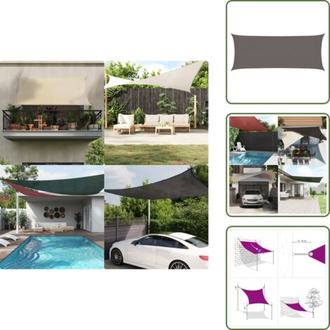 Sombrilla para terraza - vidaXL Toldo de vela gris antracita HDPE 160 g/m² 2x4,5 m - Sombrilla para balcón