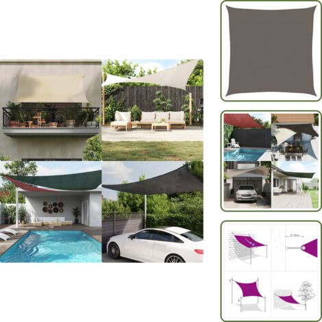 Sombrilla para terraza - vidaXL Toldo de vela gris antracita HDPE 160 g/m² 7x7 m - Sombrilla para balcón