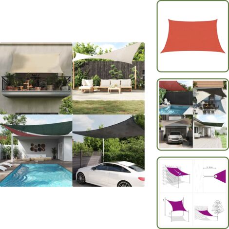 Sombrilla para terraza - vidaXL Toldo de vela HDPE terracota 160 g/m² 3/4x2 m - Sombrilla para balcón