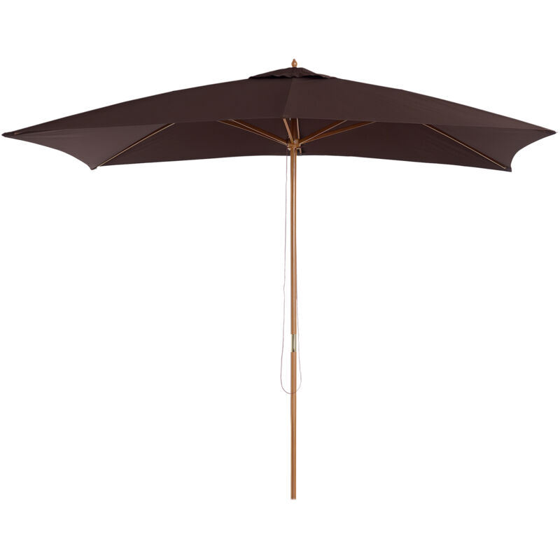 

Outsunny - Sombrilla Parasol 2x3x2,5m Jardin Terraza Poliester 180g/m2 y Madera Café - Café
