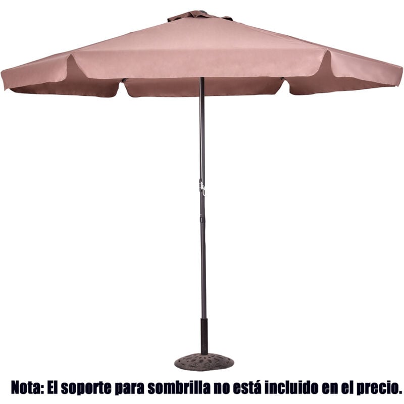 

Sombrilla Parasol 300cm Diámetro para Terraza Patio Jardín Playa Quitasol Protección Solar Marrón