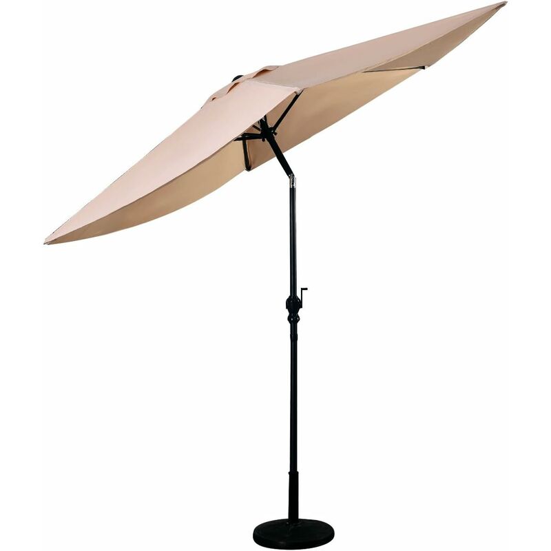 

Sombrilla Parasol de 2,7m con Bielas y Costillas de Acero Sombrilla Inclinada para Terraza Jardín Playa Piscina Patio Protector Solar Beige