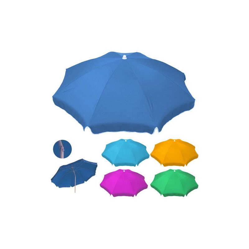 

Sombrilla playa poliester 180 cm. colores surtidos