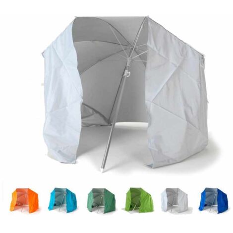 Sombrilla Portátil con Cortina Ligera Aluminio Playa 160 cm Piuma - Blanco