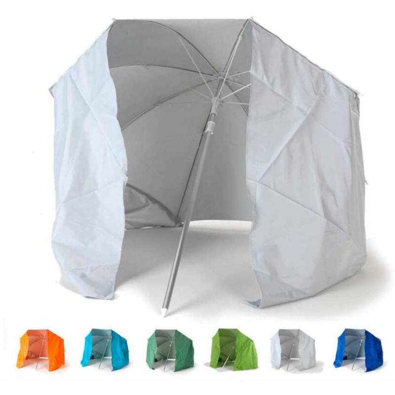 

Beachline - Sombrilla Portátil con Cortina Ligera Aluminio Playa 200 cm Piuma | Blanco - Plata