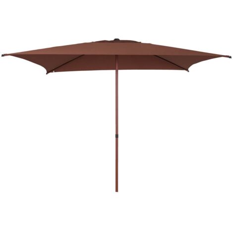 Sombrilla reclinable cuadrada recta de caoba 2,5x2,5 m Soya - Hespéride