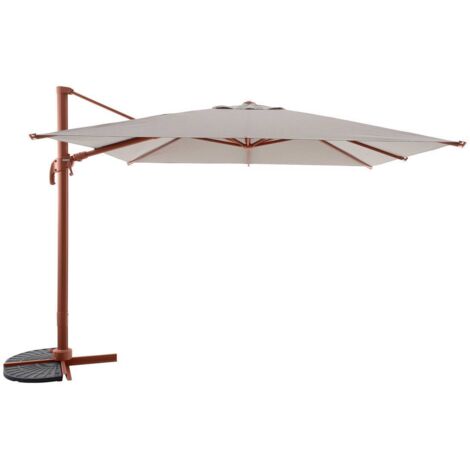 Sombrilla reclinable Melhia 3x3 m lino caoba off-set cuadrada - Hespéride