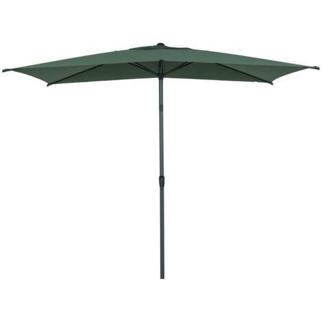 Sombrilla reclinable rectangular recta Loompa 3x2m verde oliva - Hespéride
