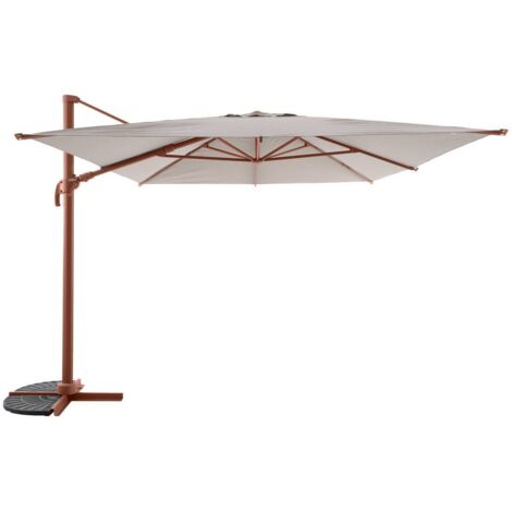 Sombrilla rectangular basculante Melhia 4x3 m lino caoba - Hespéride