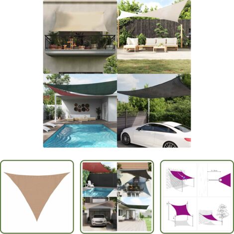Sombrilla solar -  Toldo de vela HDPE gris taupe 160 g/m² 3,5x3,5x4,9 m