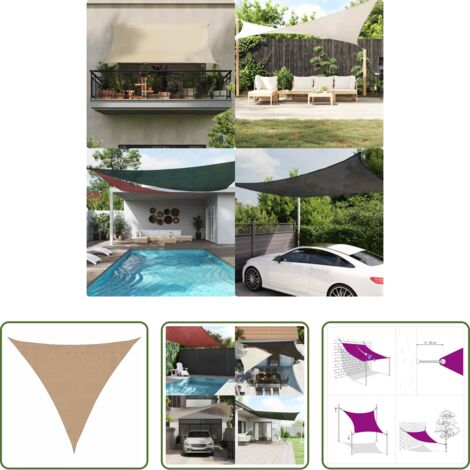 Sombrilla solar -  Toldo de vela HDPE gris taupe 160 g/m² 3,6x3,6x3,6 m