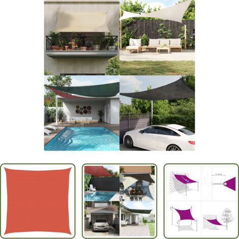 Sombrilla terracota -  Toldo de vela HDPE terracota 160 g/m² 5x5 m