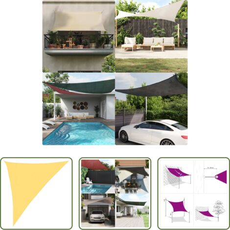 Sombrilla triangular -  Toldo de vela HDPE beige 160 g/m² 3x4x5 m
