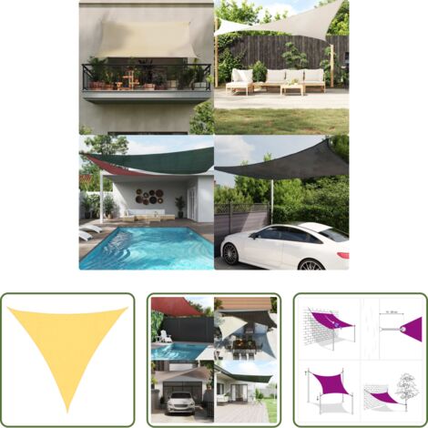 Sombrilla triangular -  Toldo de vela HDPE beige 160 g/m² 4,5x4,5x4,5 m