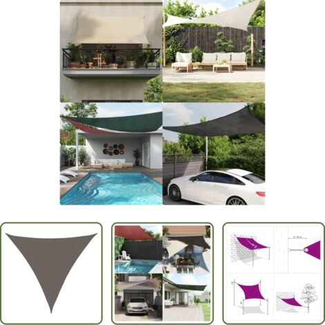 Sombrilla triangular -  Toldo de vela HDPE gris antracita 160 g/m² 4,5x4,5x4,5 m