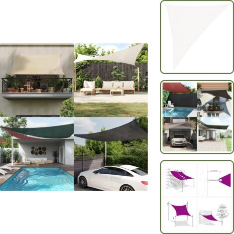 Sombrilla triangular - vidaXL Toldo de vela HDPE blanco 160 g/m² 3x4x5 m - Toldo para jardín