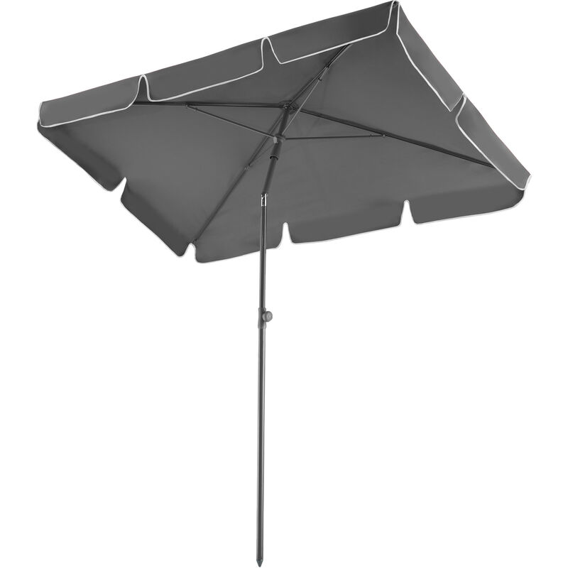 

Tectake - Sombrilla Vanessa - parasol con mástil inclinable, sombrilla metálica para terraza ajustable, quitasol con inclinación graduable - gris