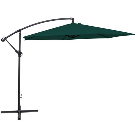 Sombrilla voladiza 3 m verde vidaXL