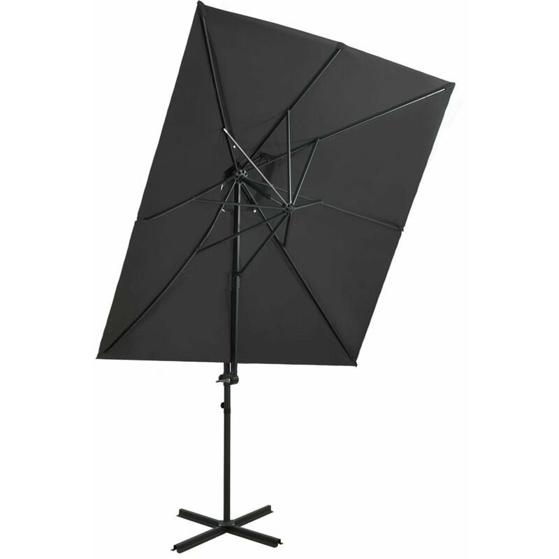

Sombrilla voladiza con cubierta doble antracita 250x250 cm