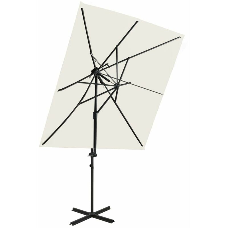 

Sombrilla voladiza con cubierta doble arena 250x250 cm