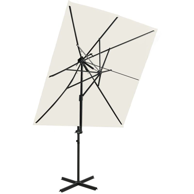 

Sombrilla voladiza con cubierta doble arena 250x250 cm